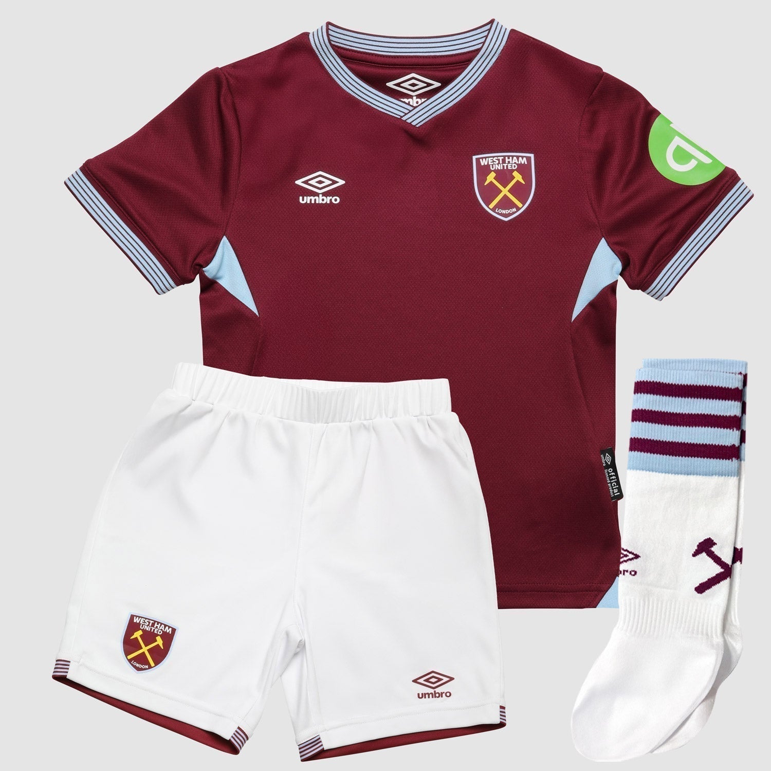 2025-26 West Ham Home Kids Football Kit