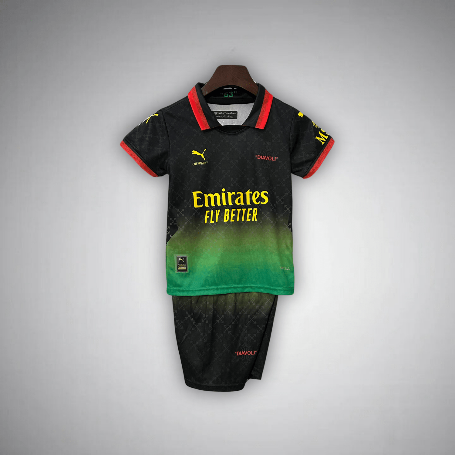 AC Milan Off-White Kids Football Kit - Diavoli