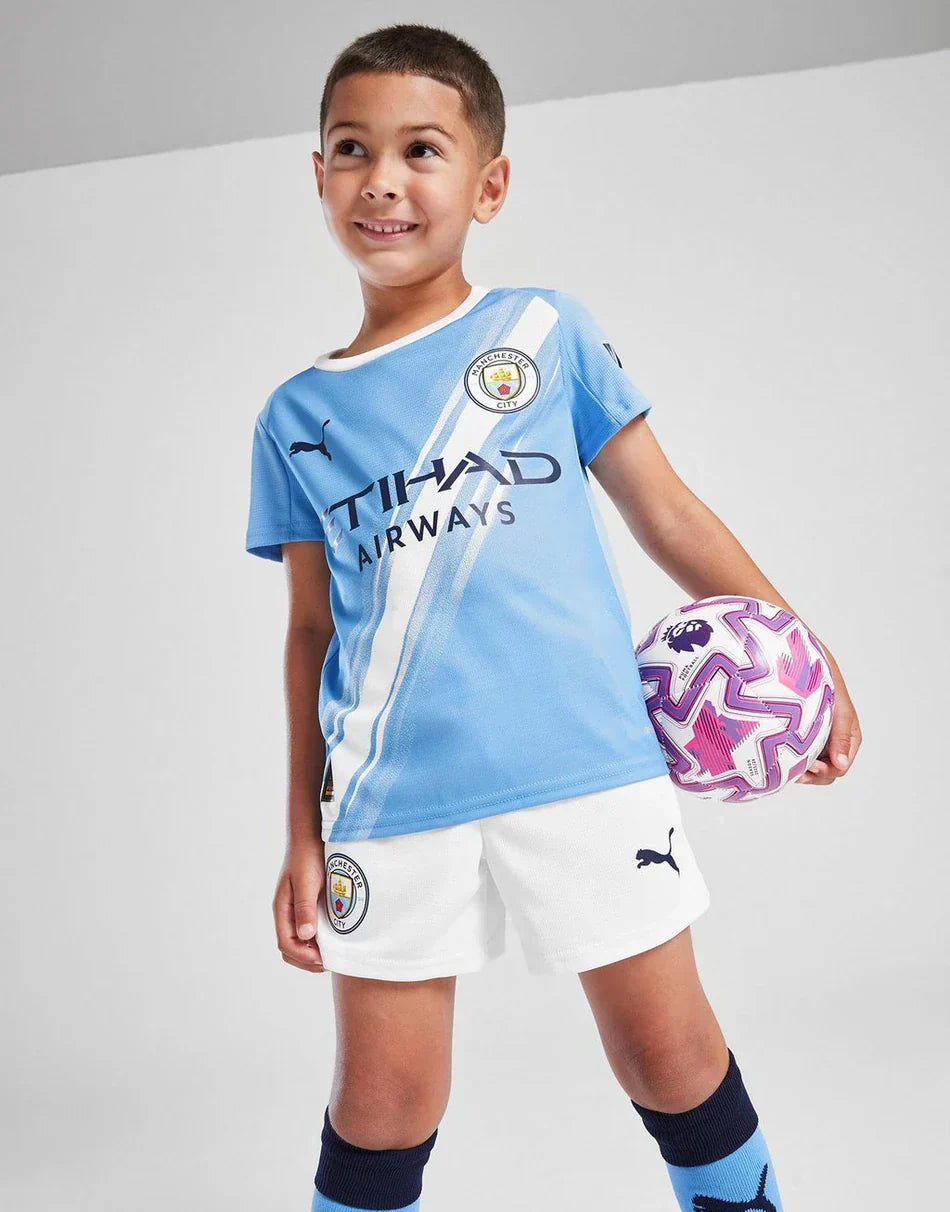 2025/26 Manchester City Kids Football Kit - Home