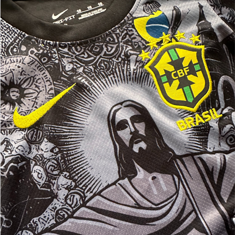 (KIDS) Brazil 2024/25 Black 'Christ The Redeemer' Special Kit - Clear Out