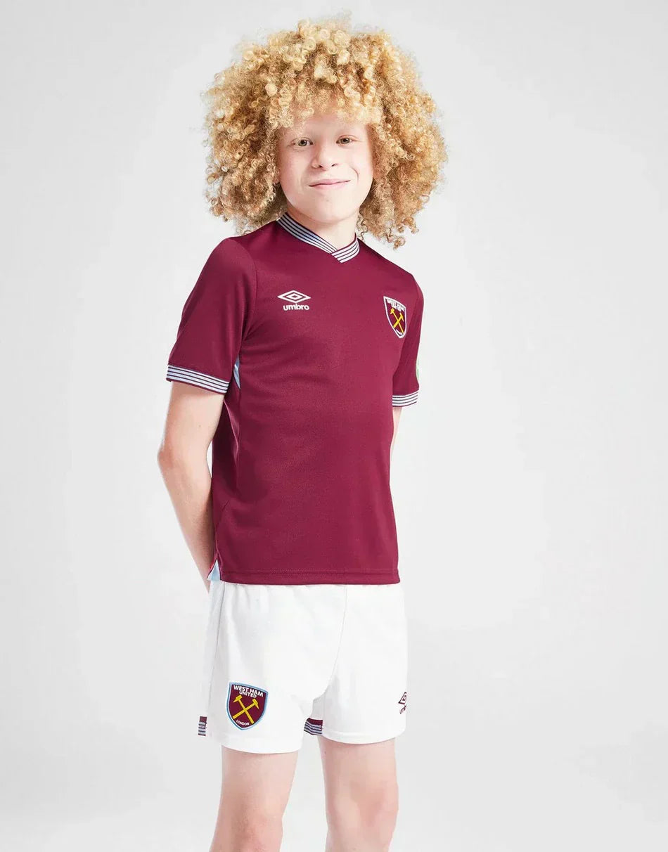 2025-26 West Ham Home Kids Football Kit