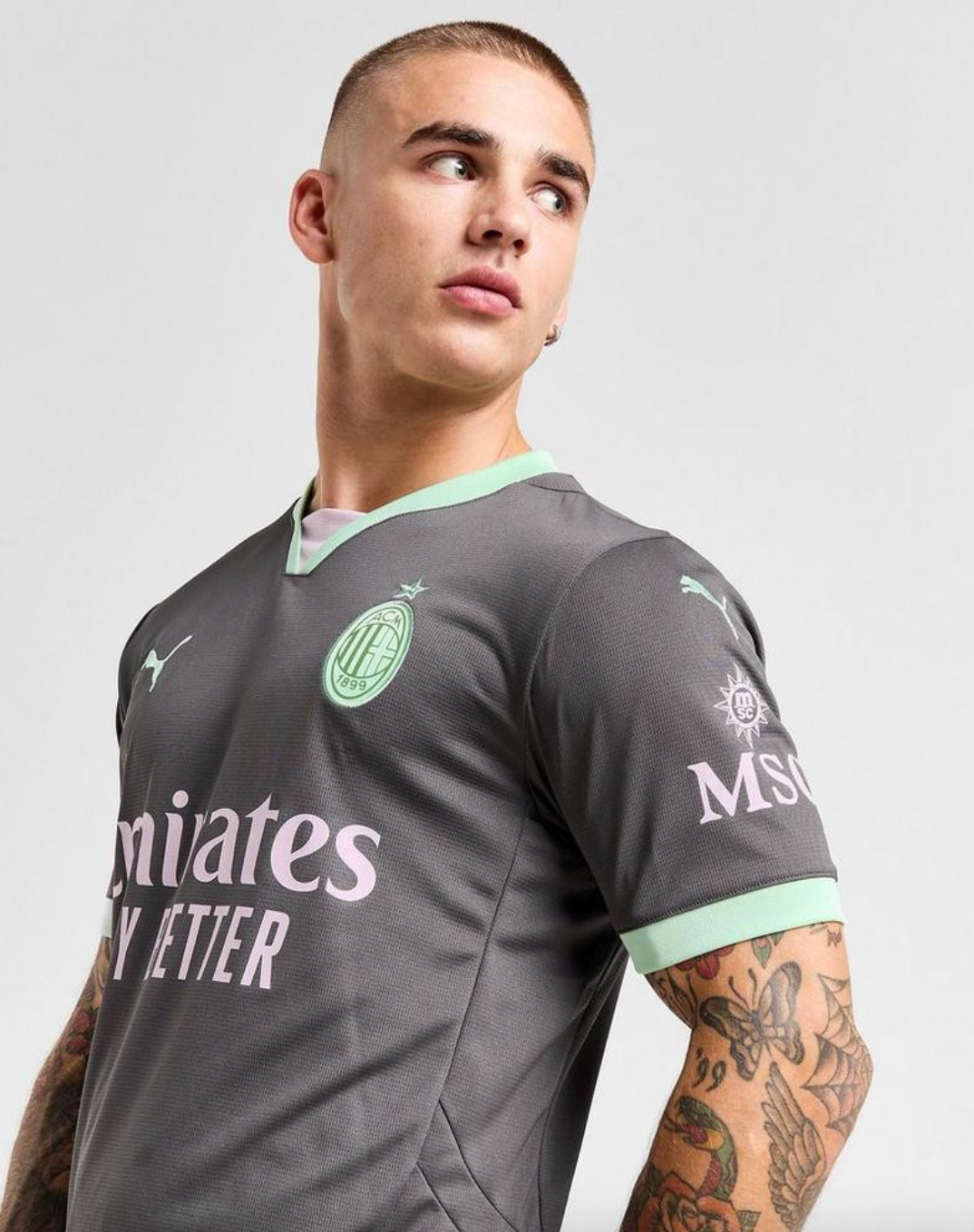 Ac Milan Third  Kit 24/25 Grey and green